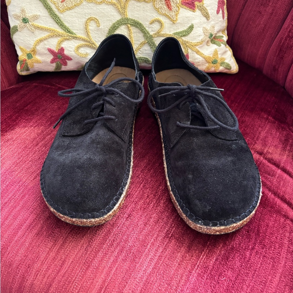 Birkenstock Black Flats Suede Minimalist